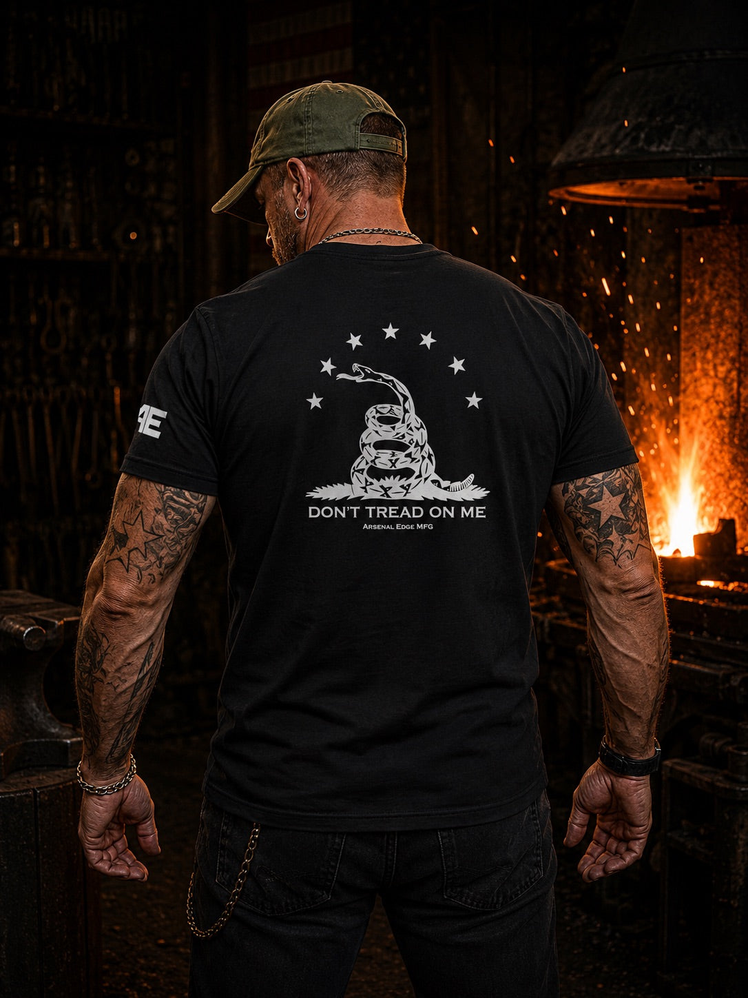 BLACK ARSENAL EDGE T-SHIRT (FRONT AND BACK PRINT)